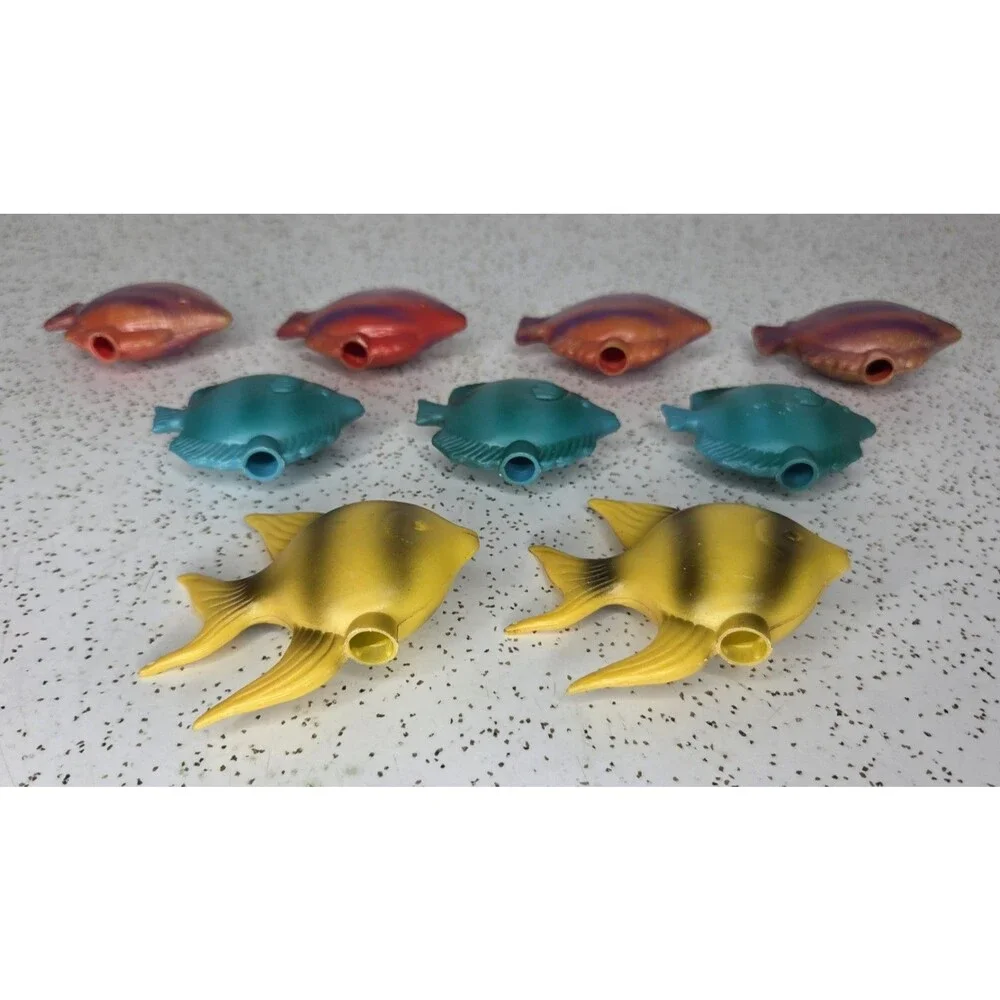 Vtg Blow Mold Tropical Fish Replacement COVERS ONLY String Lights Patio Camping